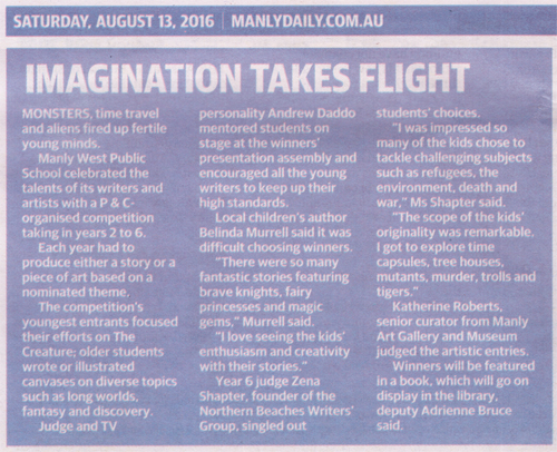 Manly Daily article 13/08/2016