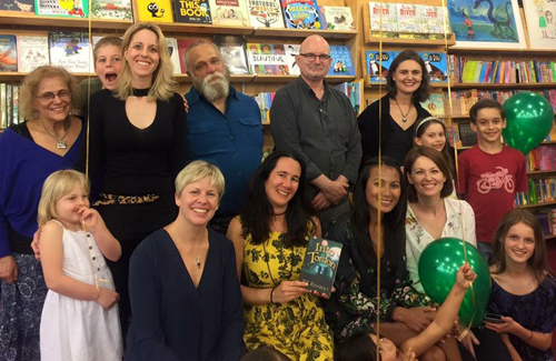 The incredible Susanne Gervay with eight of the nine authors of "Into Tordon", plus fans!