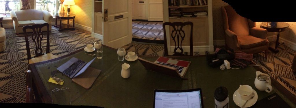 One of their collaboration tables, at the civilised cups-of-tea stage